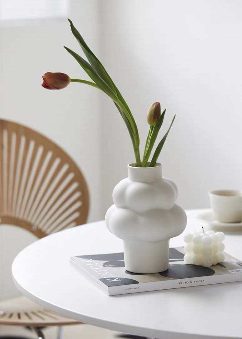 Cloud Vase - Modern Whimsical Eclectic Quirky Ceramic Flower Vase